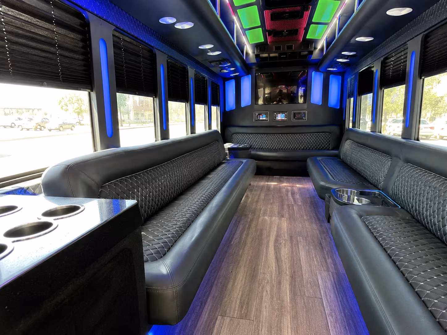 bossier city 15 passenger party bus inside