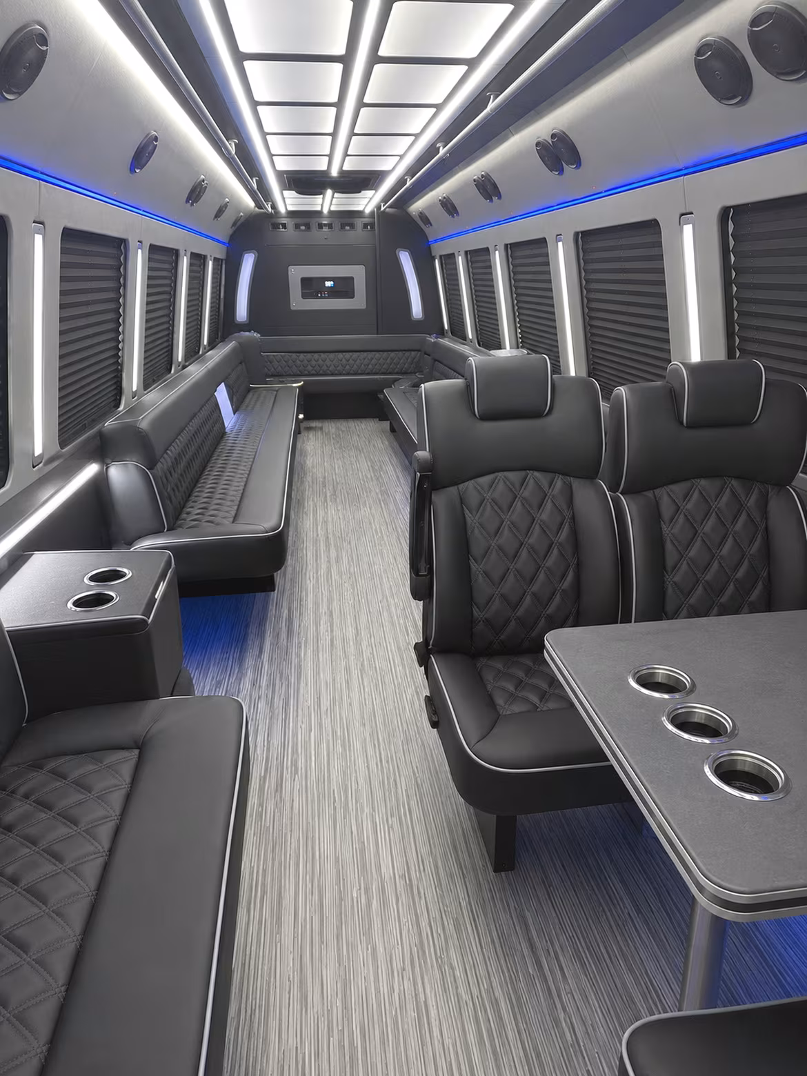 bossier city 25 passenger party bus inside