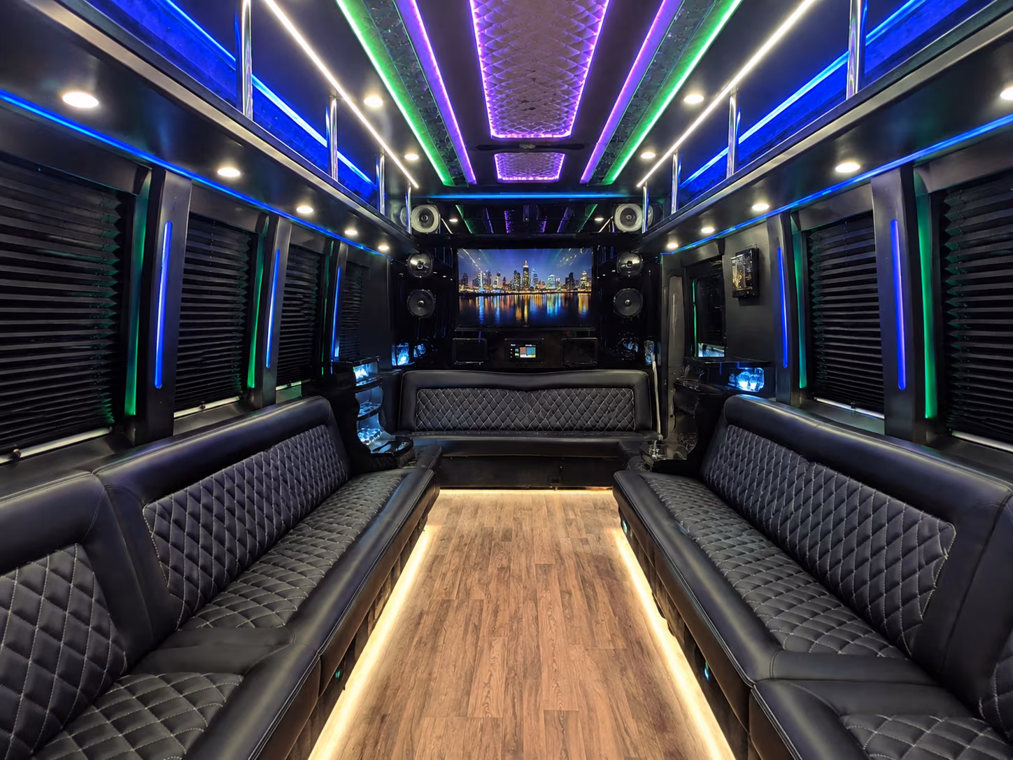 bossier city 25 passenger party bus interior