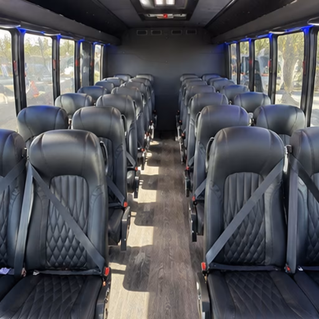bossier city 28 passenger minibus interior