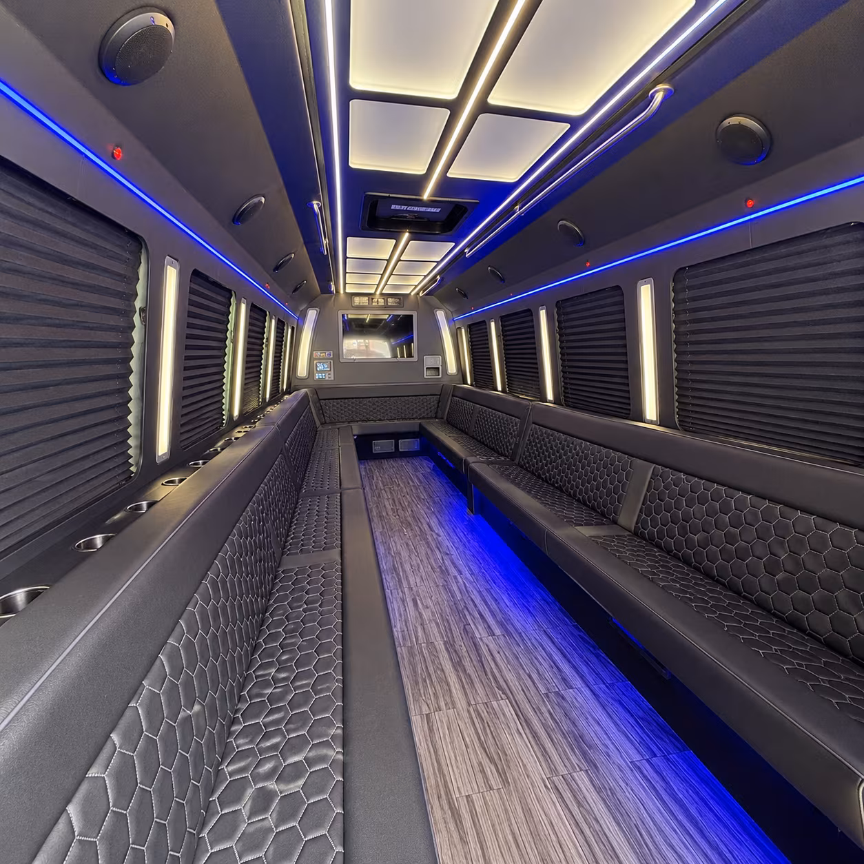 bossier city 30 passenger party bus interior