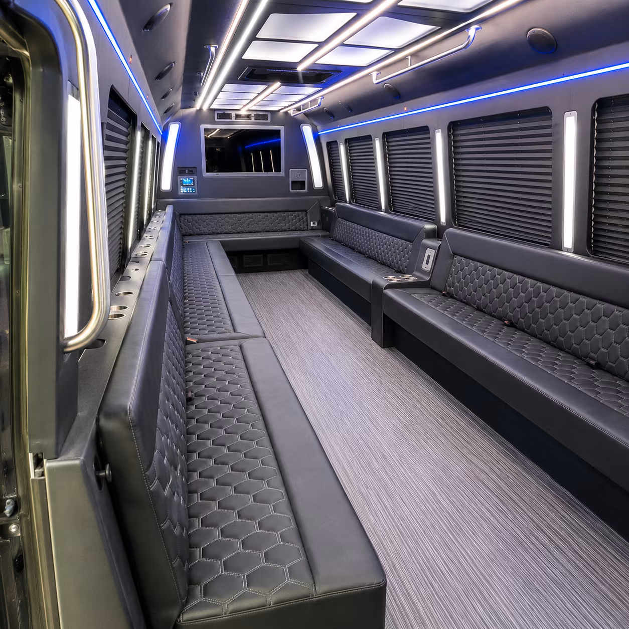 bossier city 40 passenger party bus interior