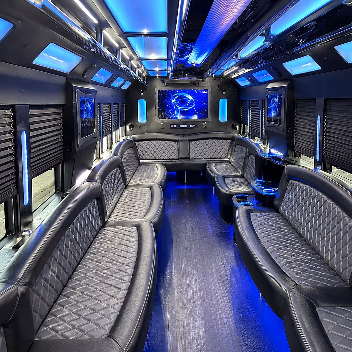 bossier city 50 passenger party bus interior