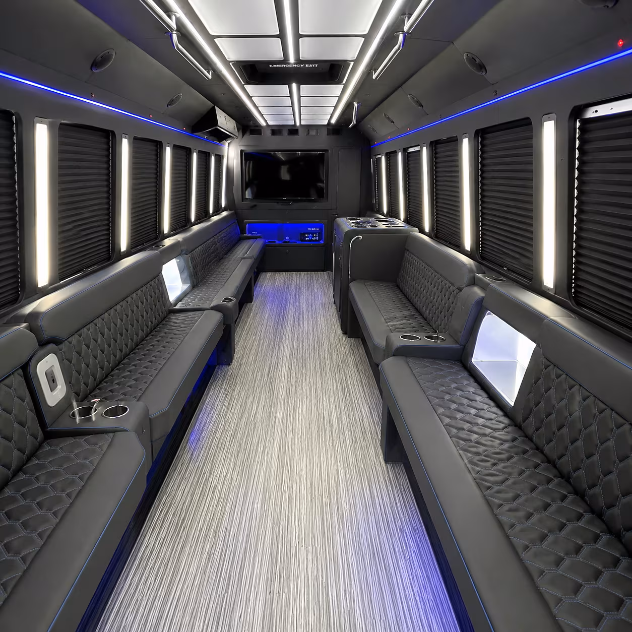 bossier city party bus rental interior